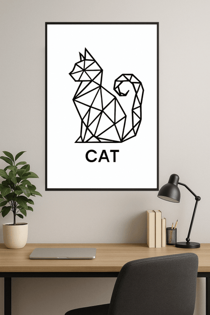 Geometriczny Druk Sztuki Kota - CasaNookDecor