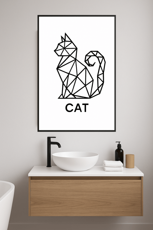 Geometriczny Druk Sztuki Kota - CasaNookDecor