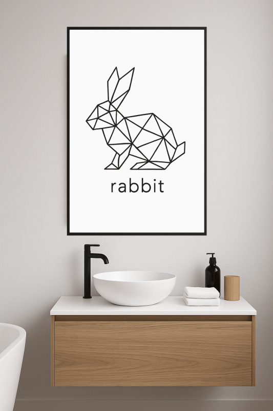 Geometriczny Druk Sztuki Królika - CasaNookDecor