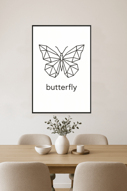 Geometriczny Druk Sztuki Motyla - CasaNookDecor