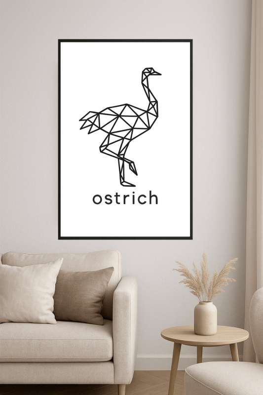 Geometriczny Druk Sztuki Strusia - CasaNookDecor