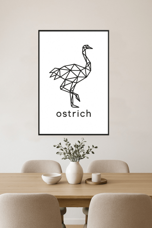 Geometriczny Druk Sztuki Strusia - CasaNookDecor