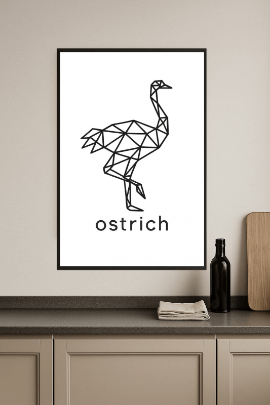 Geometriczny Druk Sztuki Strusia - CasaNookDecor