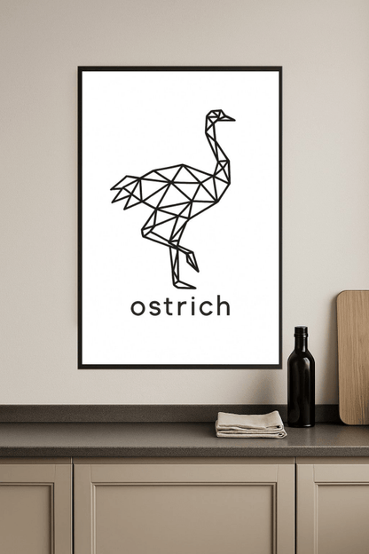 Geometriczny Druk Sztuki Strusia - CasaNookDecor