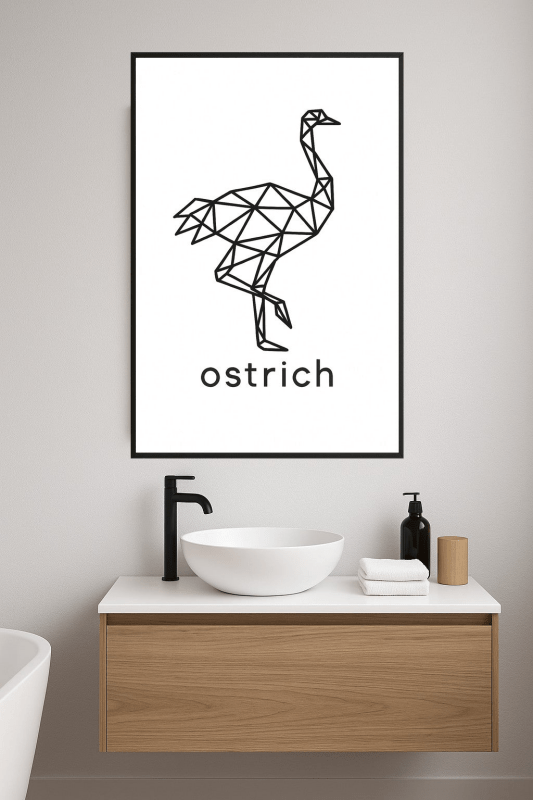 Geometriczny Druk Sztuki Strusia - CasaNookDecor