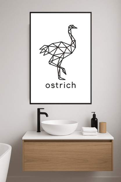 Geometriczny Druk Sztuki Strusia - CasaNookDecor