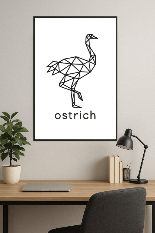 Geometriczny Druk Sztuki Strusia - CasaNookDecor