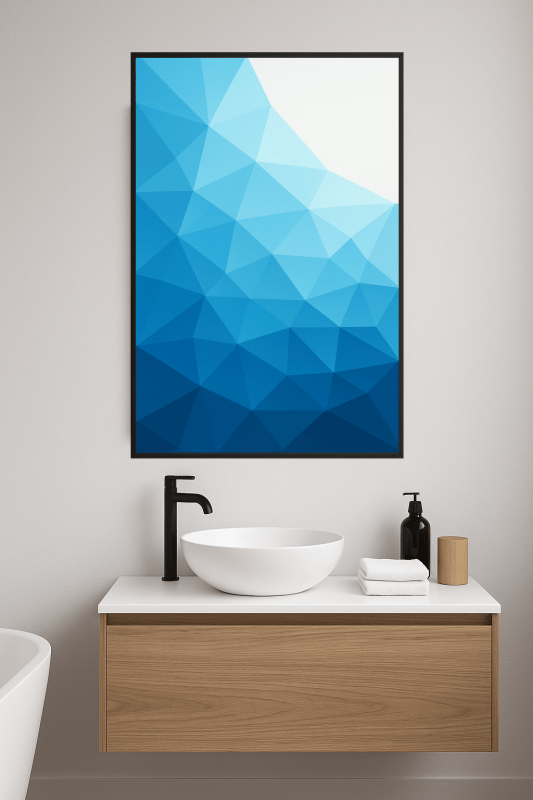 Geometrystyczna Niebieska Abstrakcyjna Sztuka - CasaNookDecor