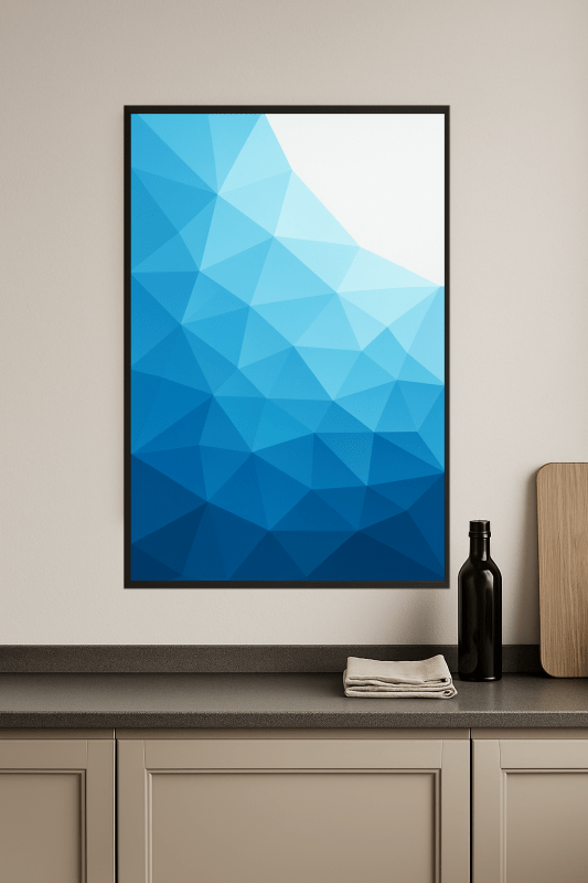 Geometrystyczna Niebieska Abstrakcyjna Sztuka - CasaNookDecor
