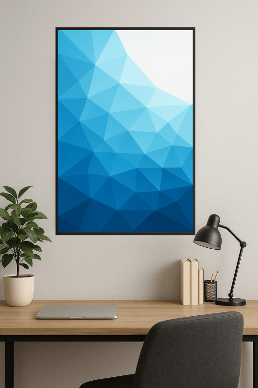 Geometrystyczna Niebieska Abstrakcyjna Sztuka - CasaNookDecor