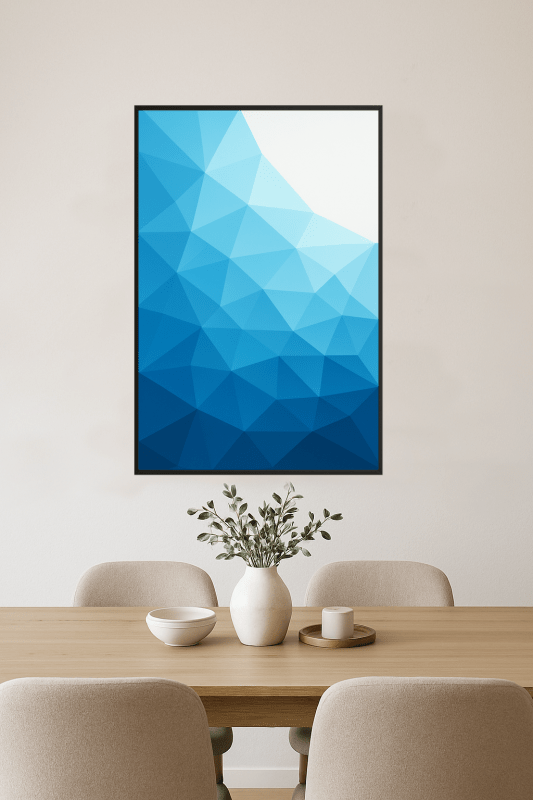 Geometrystyczna Niebieska Abstrakcyjna Sztuka - CasaNookDecor