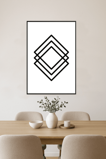 Geometrystyczna Sztuka Czarnego Diamentu - CasaNookDecor