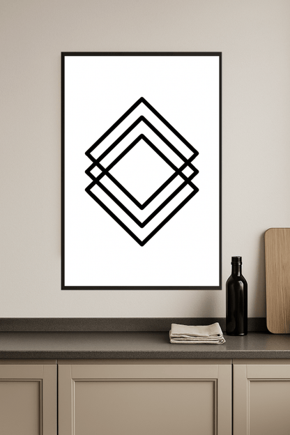 Geometrystyczna Sztuka Czarnego Diamentu - CasaNookDecor