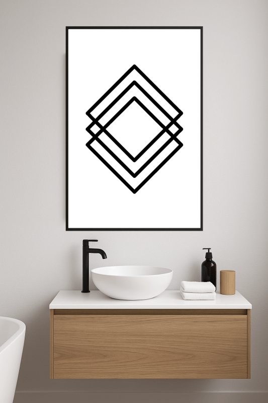 Geometrystyczna Sztuka Czarnego Diamentu - CasaNookDecor