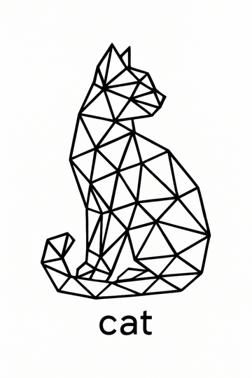 Geometrystyczna Sztuka Linii Kota - CasaNookDecor