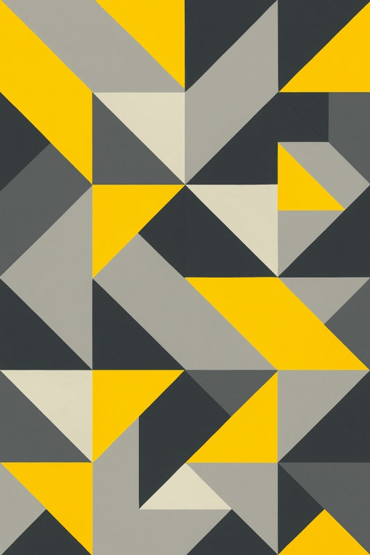 Geometrystyczna Sztuka Żółta I Szara - CasaNookDecor