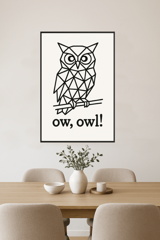Geometrystyczny Druk Sowy - CasaNookDecor