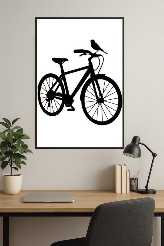 Grafika Silhouette Roweru - CasaNookDecor
