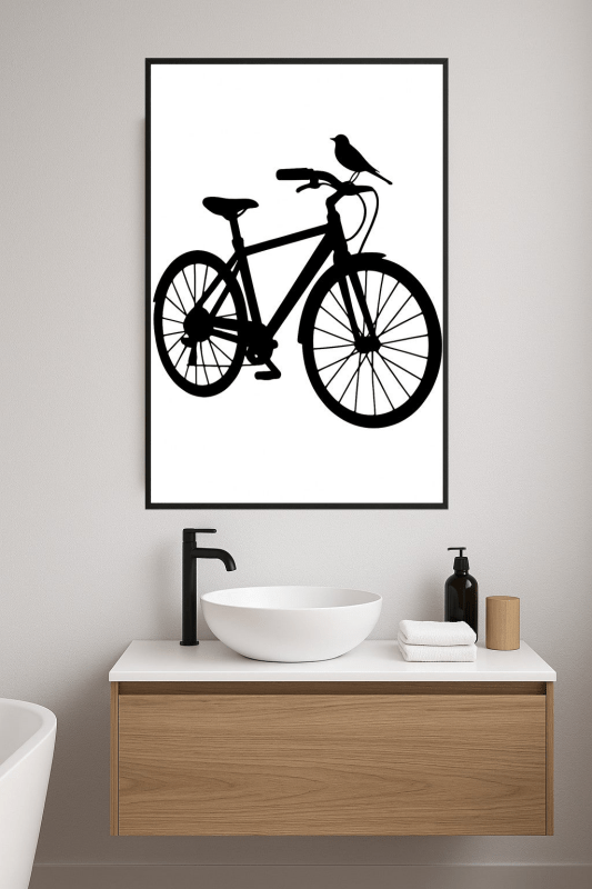 Grafika Silhouette Roweru - CasaNookDecor