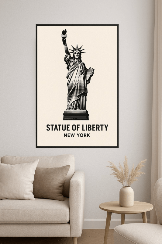 Grafika Sztuki Statuy Wolności - CasaNookDecor