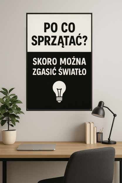 Humorystyczny Cytat o Sprzątaniu - CasaNookDecor