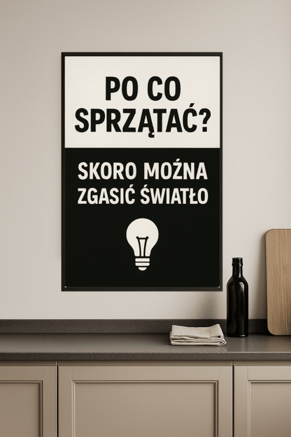 Humorystyczny Cytat o Sprzątaniu - CasaNookDecor