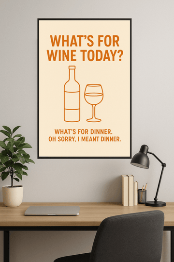 Humorystyczny Druk o Winie i Kolacji - CasaNookDecor