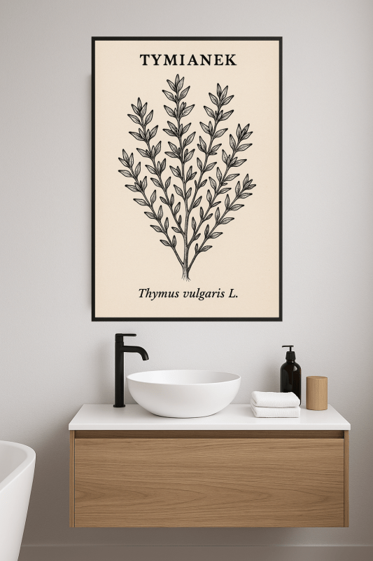 Ilustracja Botaniczna Tymianu - CasaNookDecor