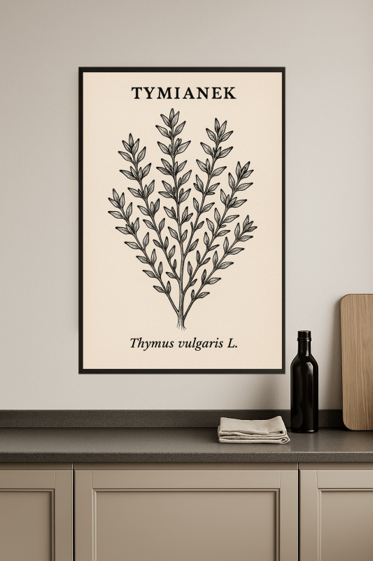 Ilustracja Botaniczna Tymianu - CasaNookDecor