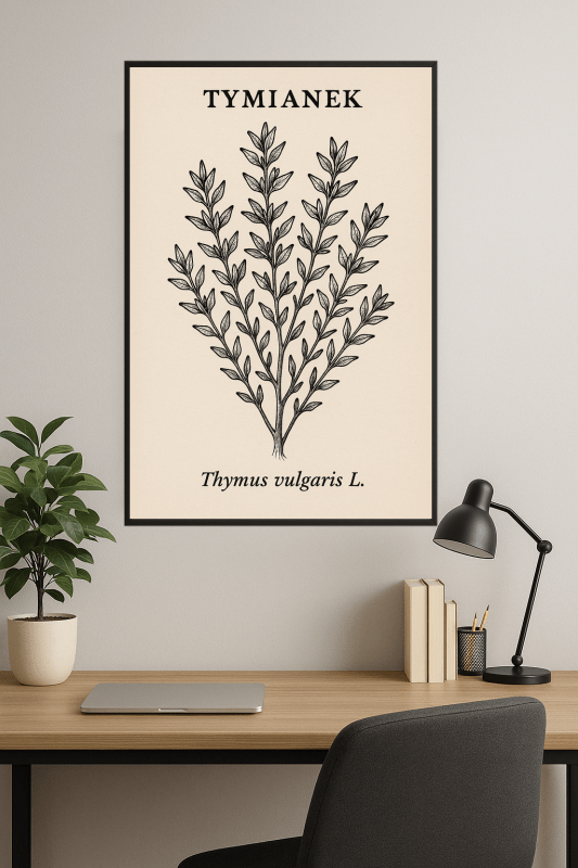Ilustracja Botaniczna Tymianu - CasaNookDecor