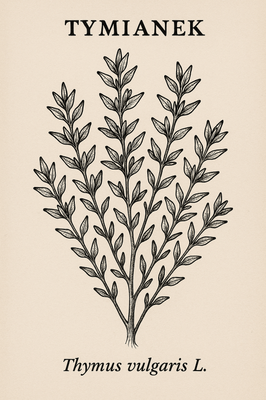 Ilustracja Botaniczna Tymianu - CasaNookDecor
