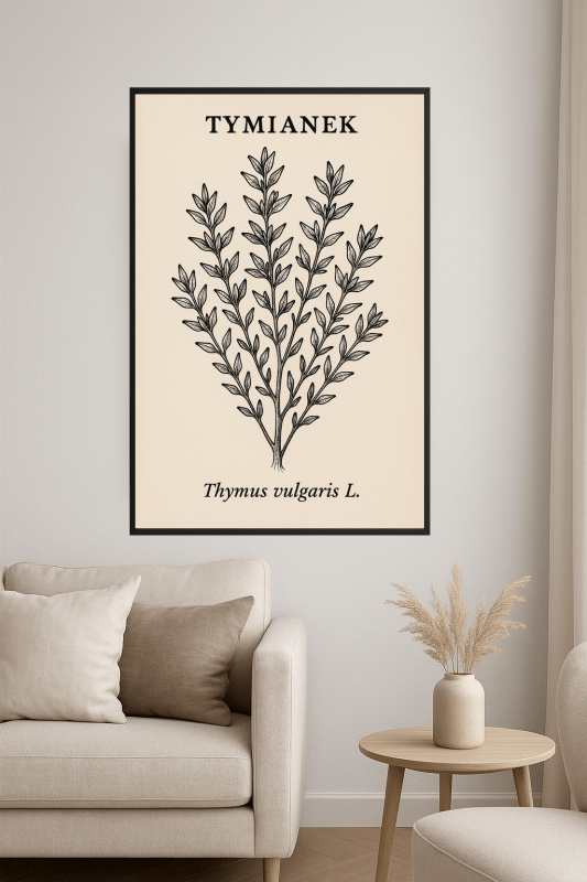 Ilustracja Botaniczna Tymianu - CasaNookDecor