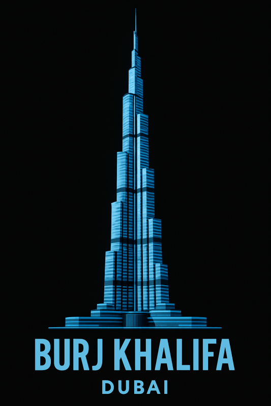 Ilustracja Burj Khalifa - CasaNookDecor