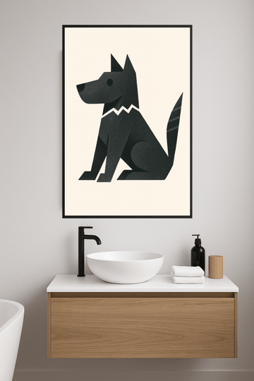 Ilustracja Geometrycznego Psa - CasaNookDecor