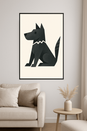 Ilustracja Geometrycznego Psa - CasaNookDecor
