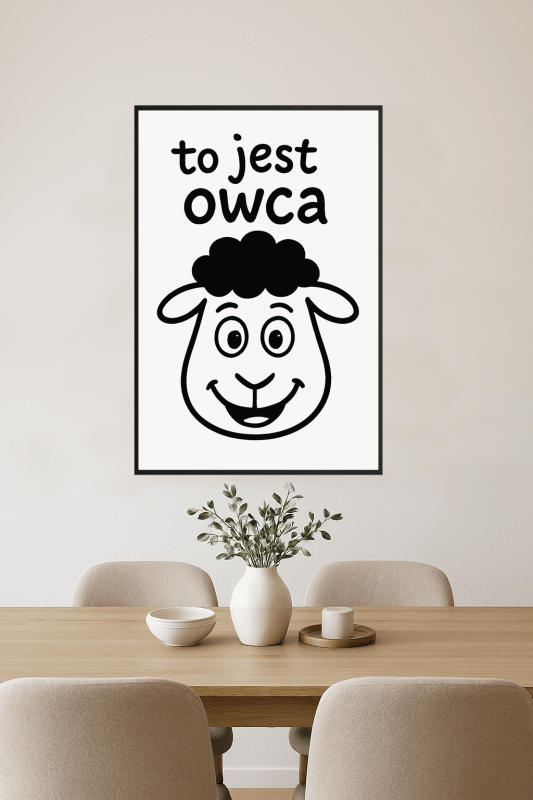 Ilustracja Kreskówkowej Owcy - CasaNookDecor