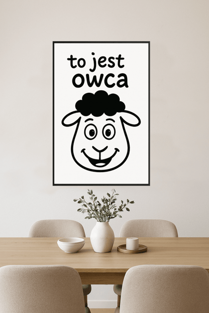 Ilustracja Kreskówkowej Owcy - CasaNookDecor