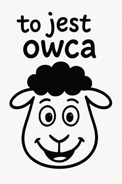 Ilustracja Kreskówkowej Owcy - CasaNookDecor