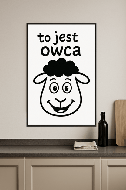 Ilustracja Kreskówkowej Owcy - CasaNookDecor