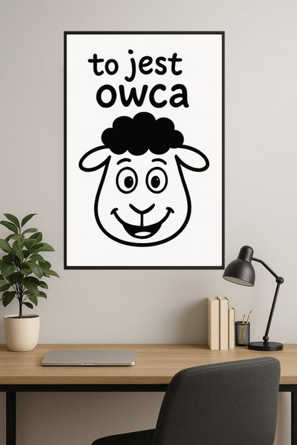 Ilustracja Kreskówkowej Owcy - CasaNookDecor