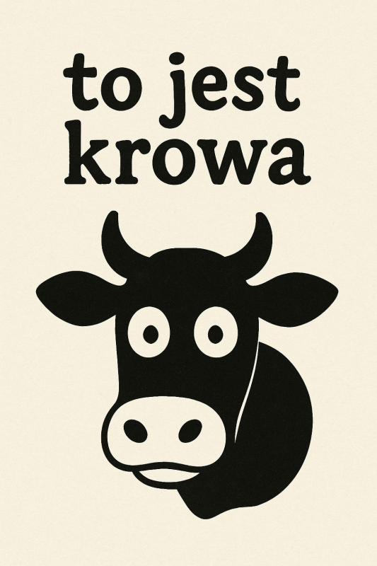 Ilustracja Krowy w Stylu Kreskówkowym - CasaNookDecor