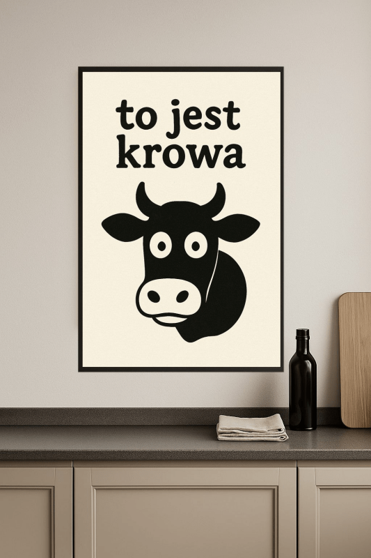 Ilustracja Krowy w Stylu Kreskówkowym - CasaNookDecor
