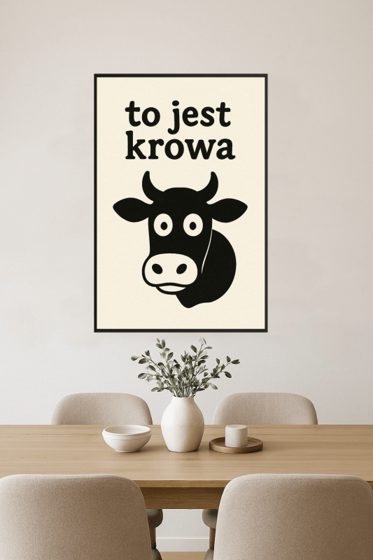 Ilustracja Krowy w Stylu Kreskówkowym - CasaNookDecor
