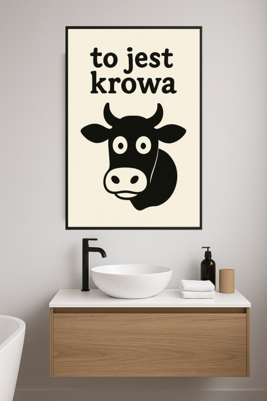 Ilustracja Krowy w Stylu Kreskówkowym - CasaNookDecor