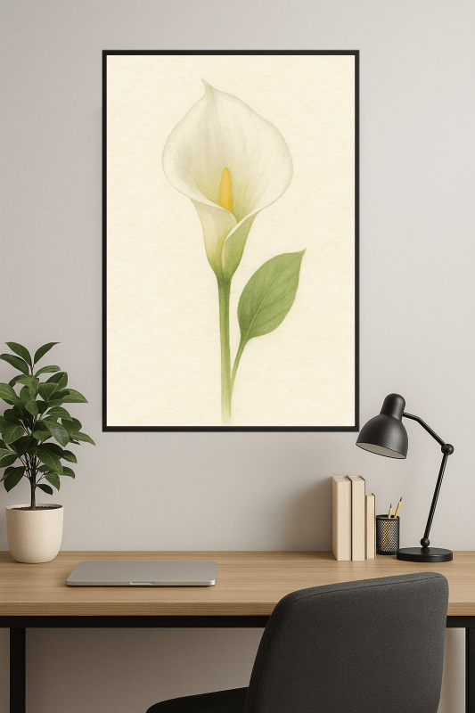 Ilustracja Lilii Calla - CasaNookDecor