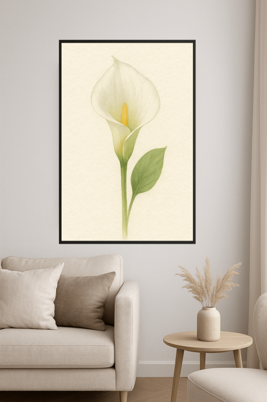 Ilustracja Lilii Calla - CasaNookDecor