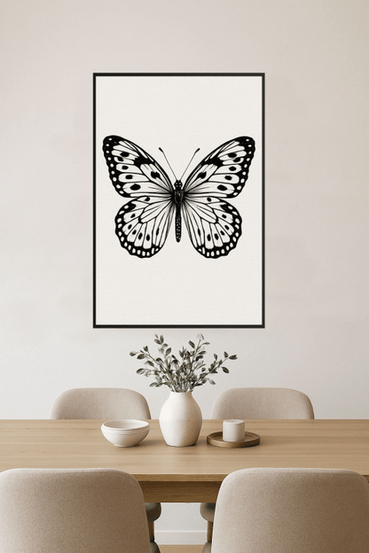 Ilustracja Motyla Czarno - Białego - CasaNookDecor