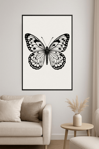 Ilustracja Motyla Czarno - Białego - CasaNookDecor