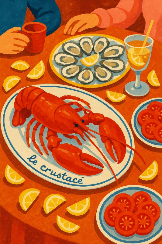 Ilustracja Uczty Owoców Morza - CasaNookDecor