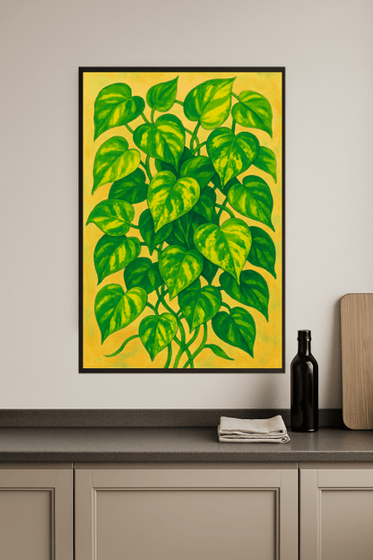 Ilustracja Złotego Pothosa - CasaNookDecor